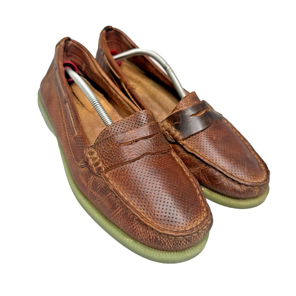 Bed Stu Aunt Mildred Womens Size 41 US 10.5 Tan Leather Penny Loafer Shoe EUC